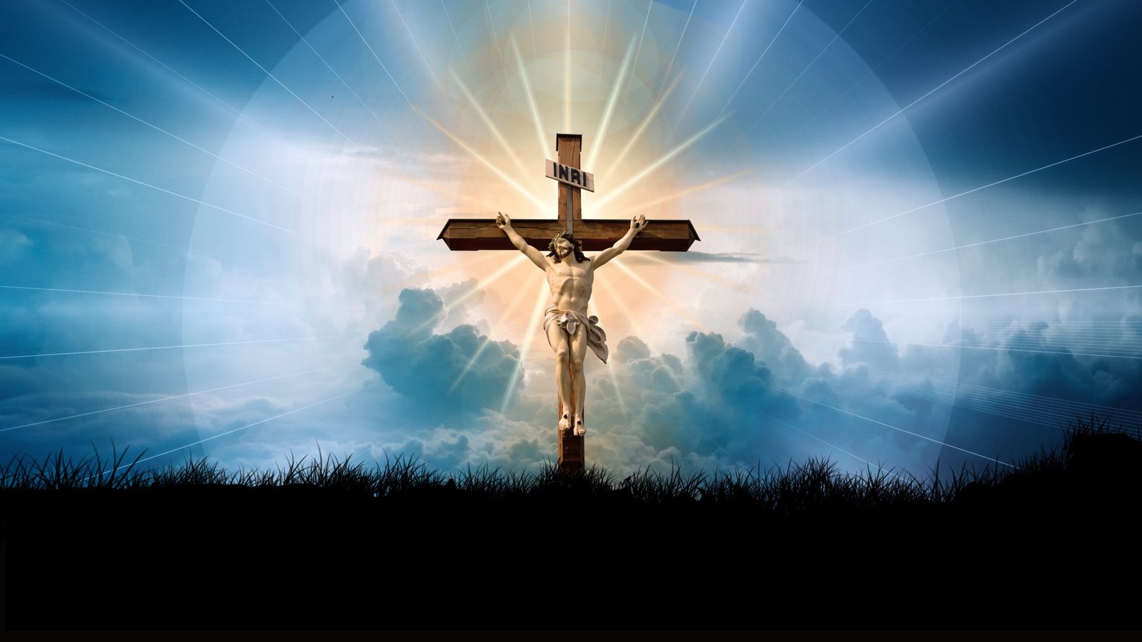 Jesus Christ wallpaper cross faith god clouds sun light 2k 4k