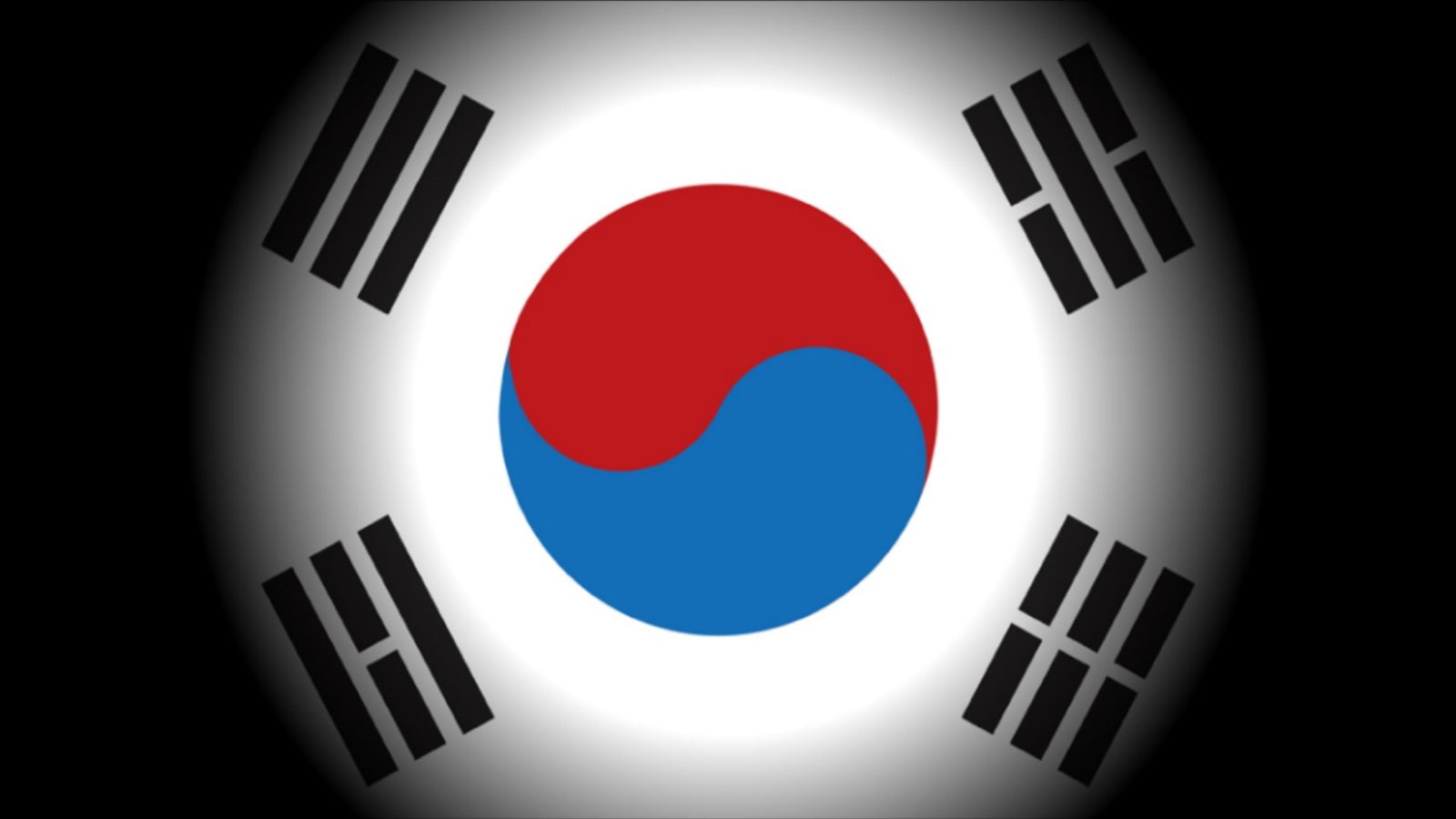 asian south korea flag korean black taegeukgi shape circle 2k