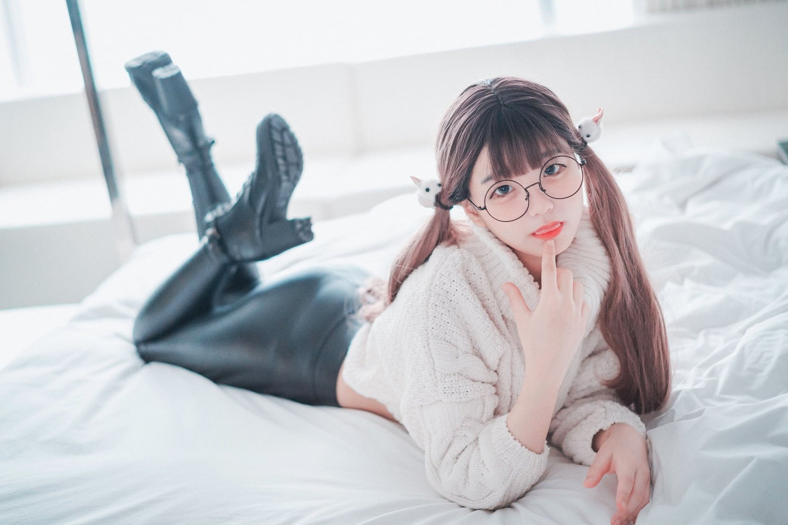 Jeong Jenny women model Asian long hair brunette twintails 2k