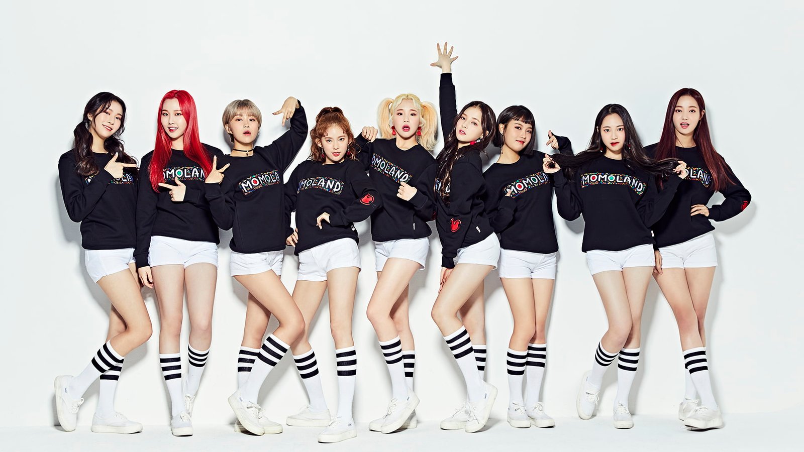 K pop Momoland knee highs socks redhead blonde black hair 2k