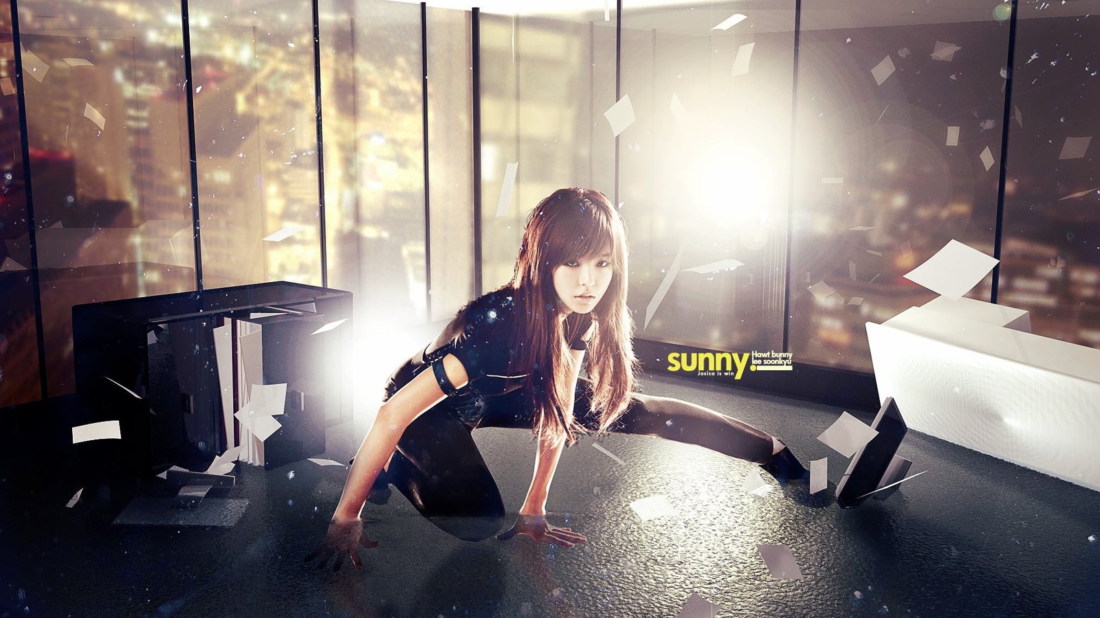 women s black pants Girls Generation Lee Soonkyu K pop Korean 2k