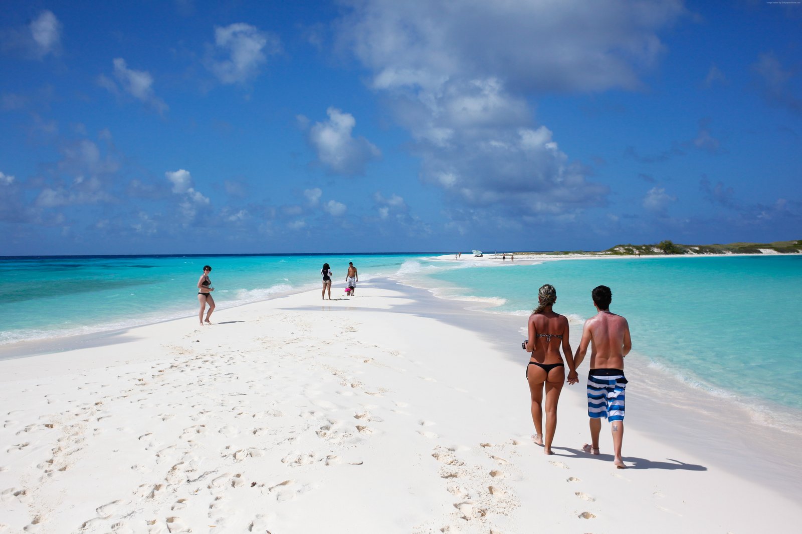 landscape nature clouds sea women Venezuela beach couple 2k 4k 5k