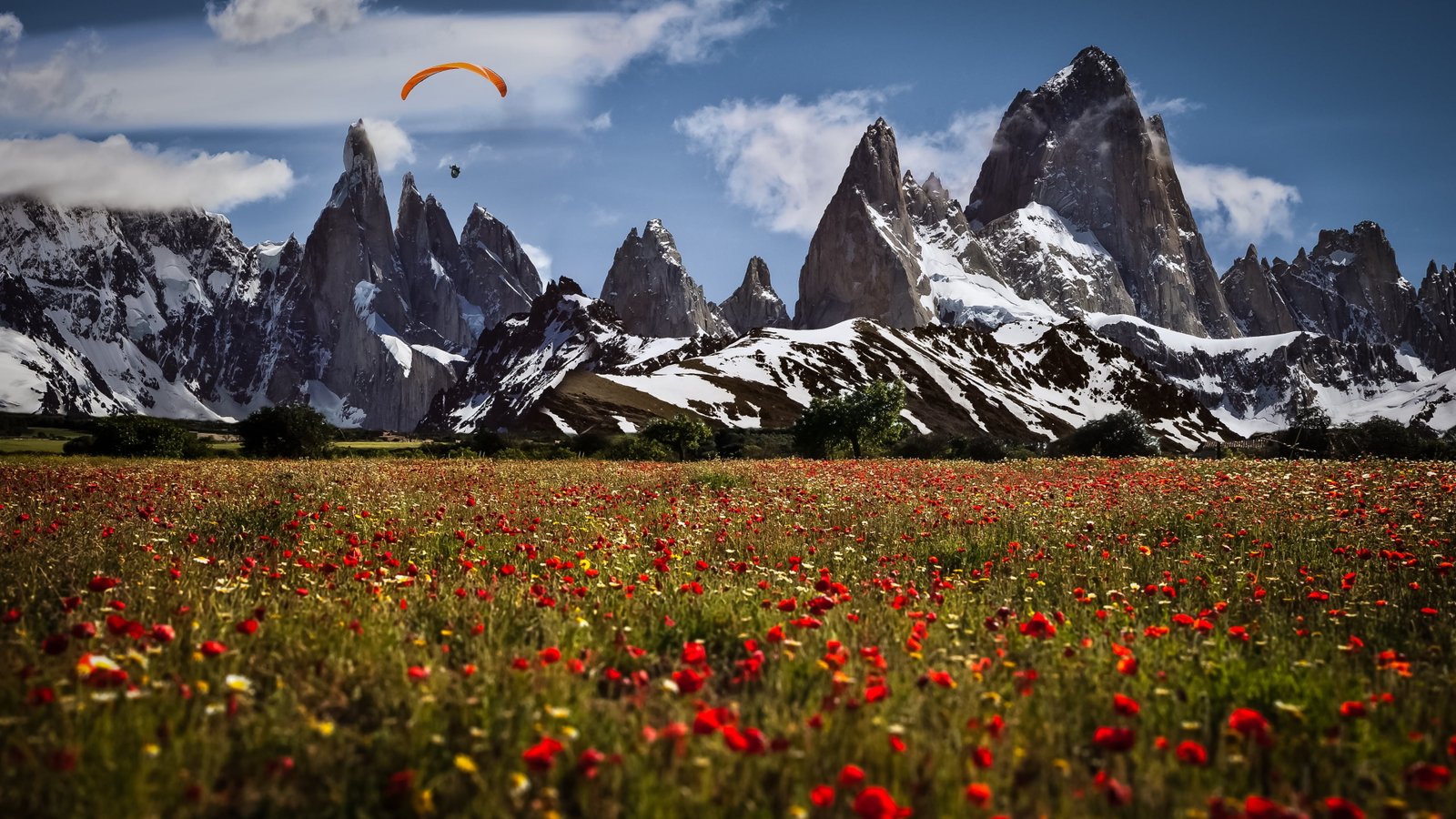 los glaciares national park parachute paragliding paraglider 2k 4k