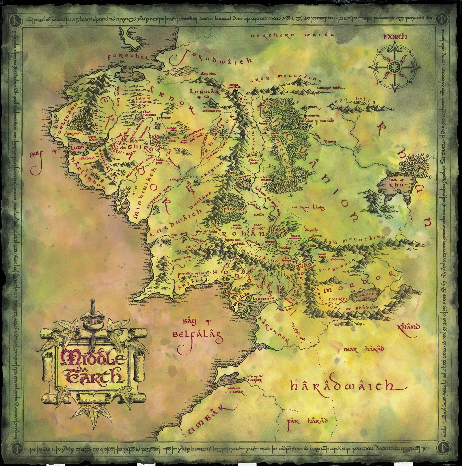 Middle Earth map wallpaper lord of the rings John Ronald Reuel Tolkien 2k
