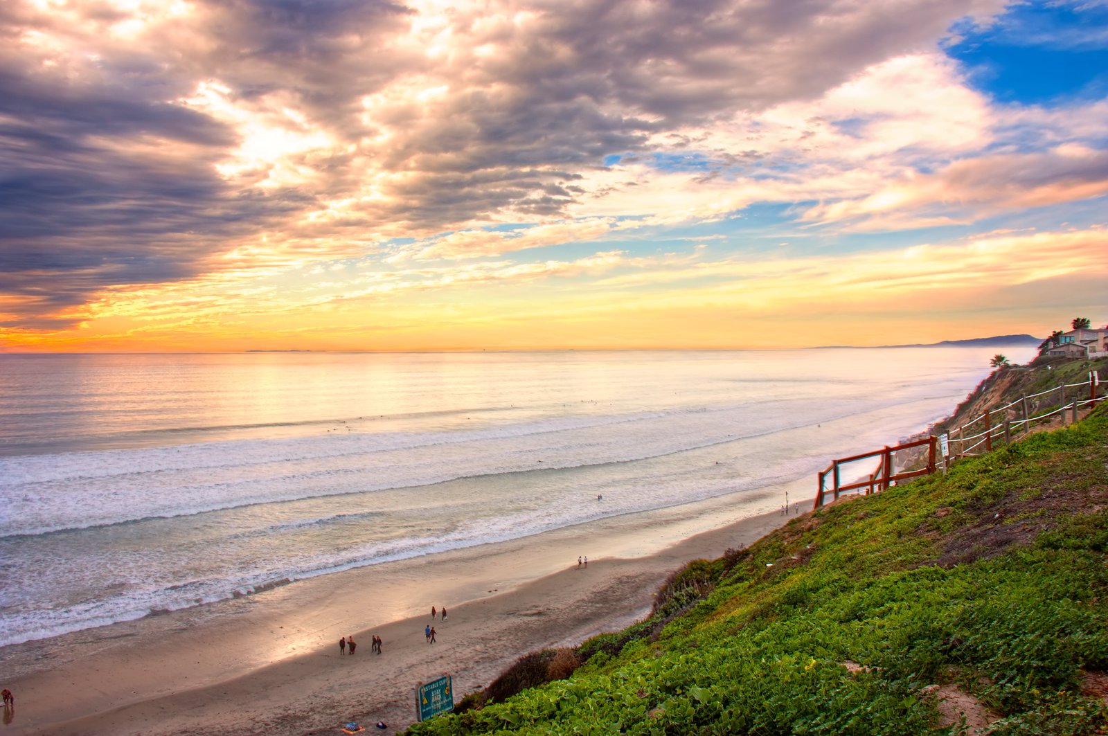 people standing on beach sand Horizons San Diego Encinitas California 2k 4k