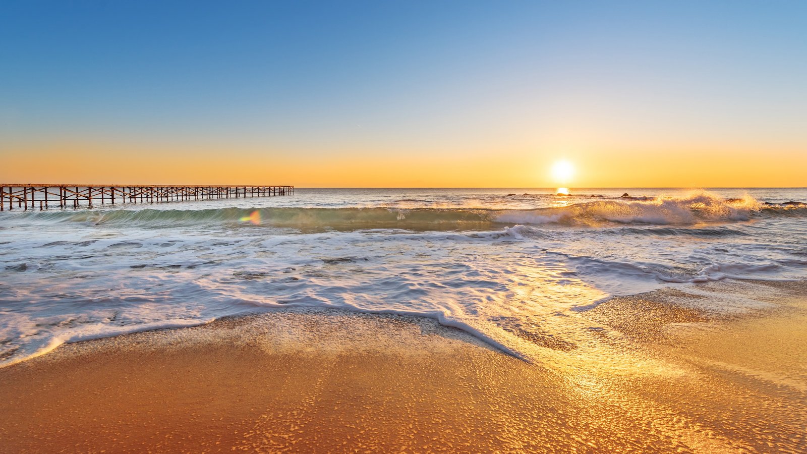 sunlight vacation sand sandy beach pier dominican republic 2k 4k
