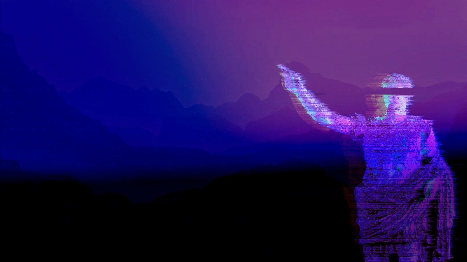 vaporwave statue sculpture one person night sky human body part 2k