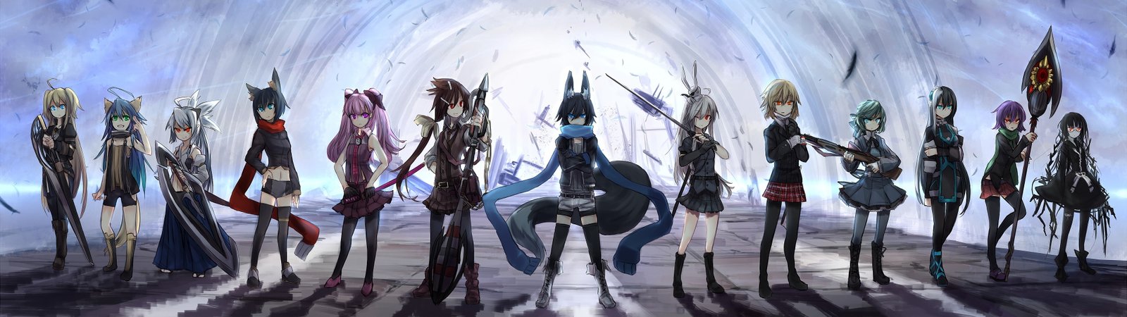 px Dual Monitors Nanako Ganesagi Norah Bright Original Characters Shirogane Usagi Nature Seasons HD Art 2k 4k