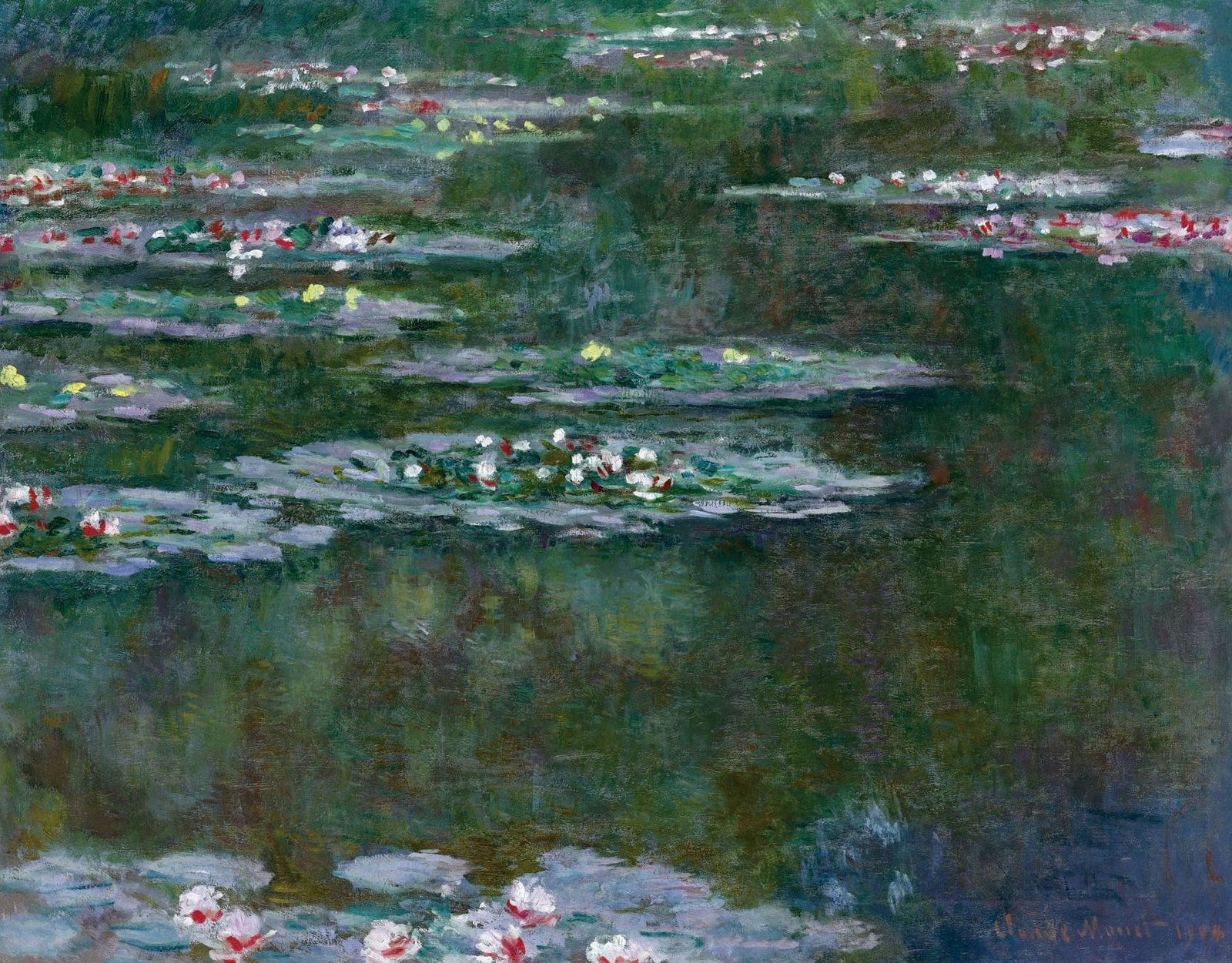 flowers nature pond picture Claude Monet Water lilies 2k