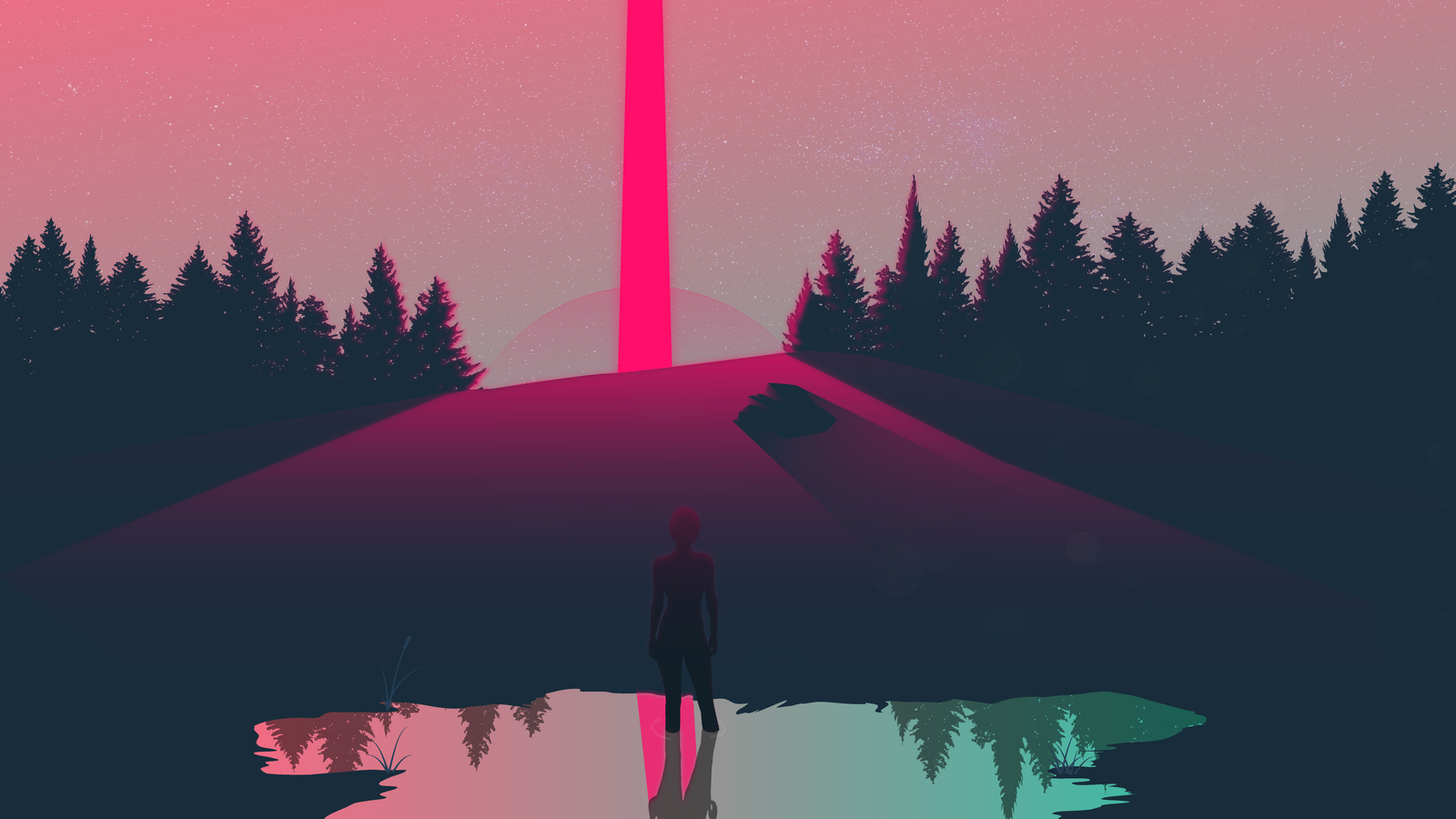 Invasion abstract art minimal digital
