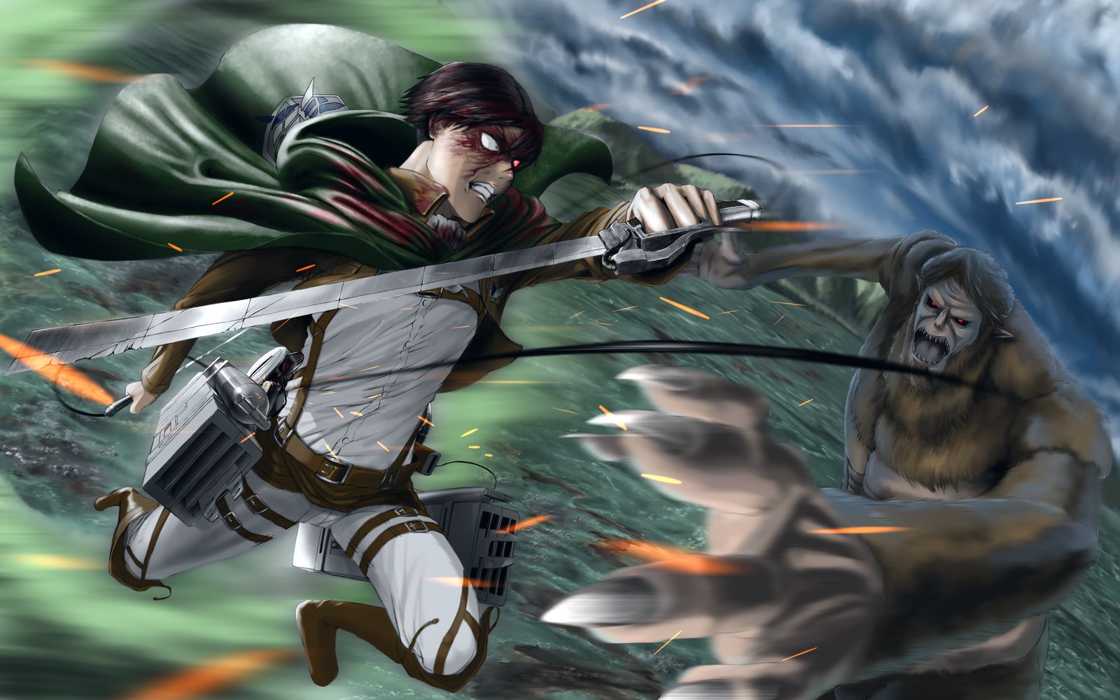 Anime Attack On Titan Beast Levi Ackerman Zeke Yeager 2k 4k