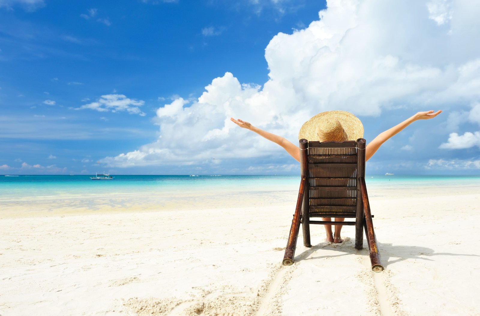 beach sea holiday relaxing sky clouds women sand water 2k 4k