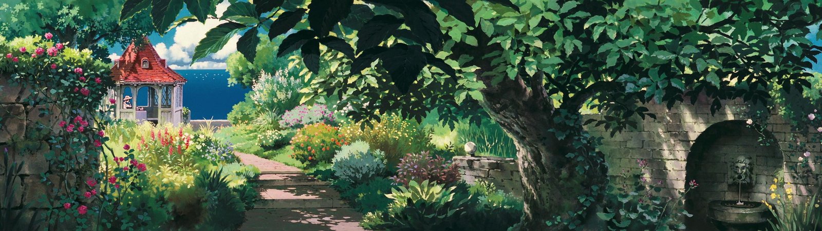 green leafed trees illustration Studio Ghibli Porco Rosso multiple display 2k 4k