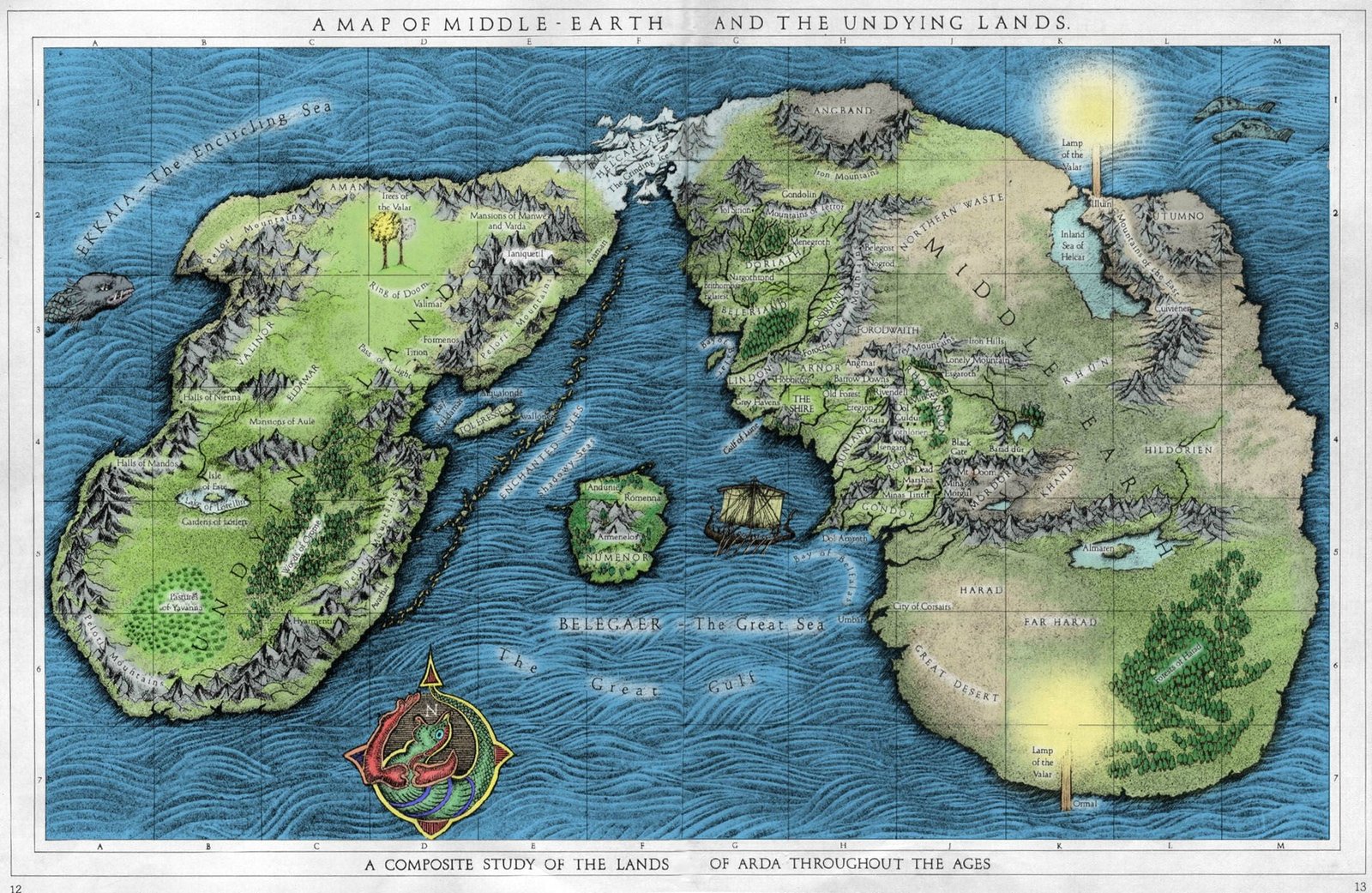 Map of Earth Middle earth J R Tolkien The Lord the Rings 2k