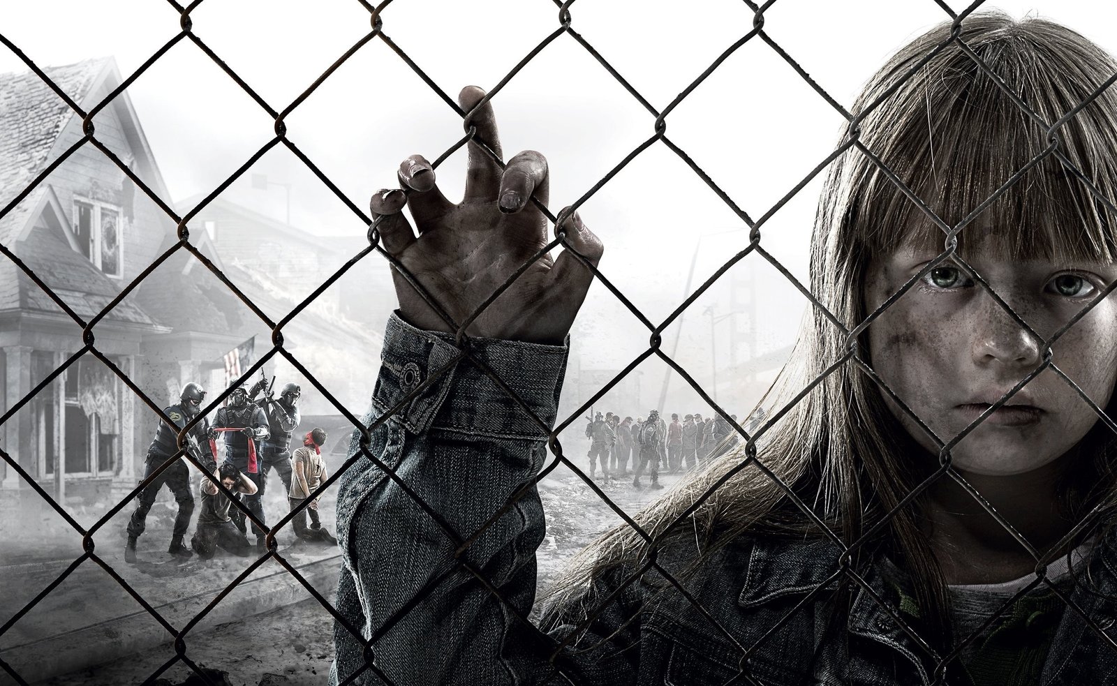 Homefront Korean War girl beside cyclone fence wallpaper Games 2k