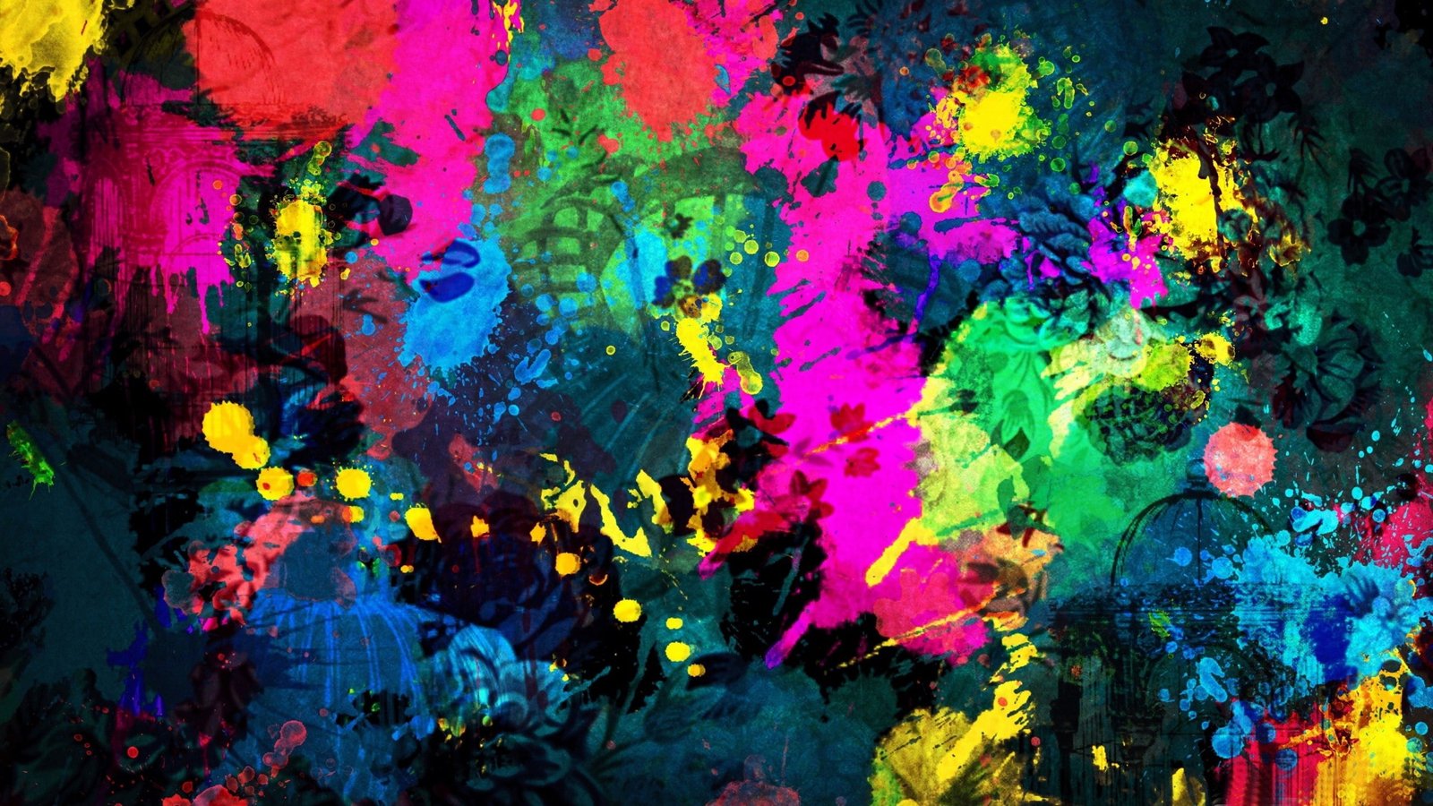 Abstract Mixed Paint Colors abstract painting and 2k