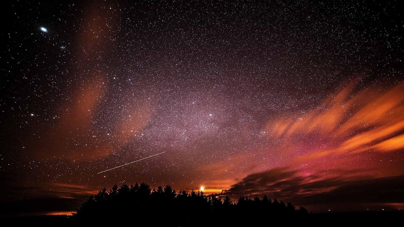 astronomy universe meteor star space milky way silhouette 2k 4k