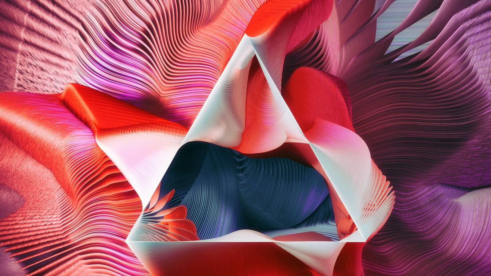 blue pink and white digital wallpaper triangle abstract lines 2k