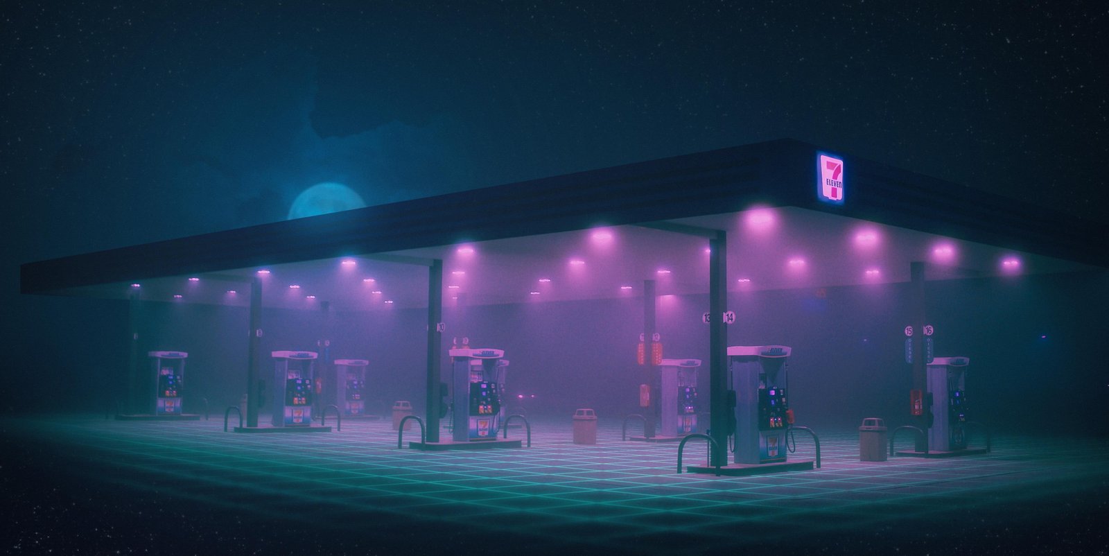 gas station minimalism artist artwork digital art hd minimalist 2k 4k
