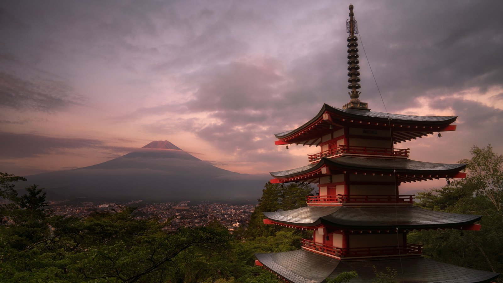 japan chureito pagoda asia fuji mount arakura mt 2k 4k