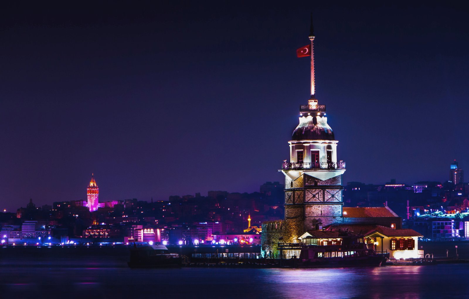 kizkulesi istanbul city bosphorus culture ship landscape 2k 4k 5k
