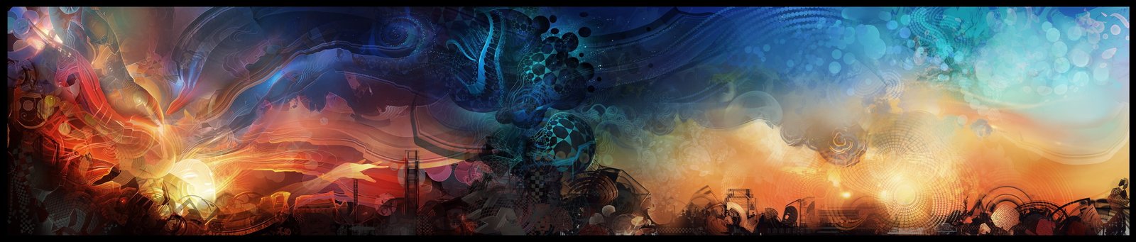 orange and blue abstract wallpaper colorful digital art artwork 2k 4k 5k