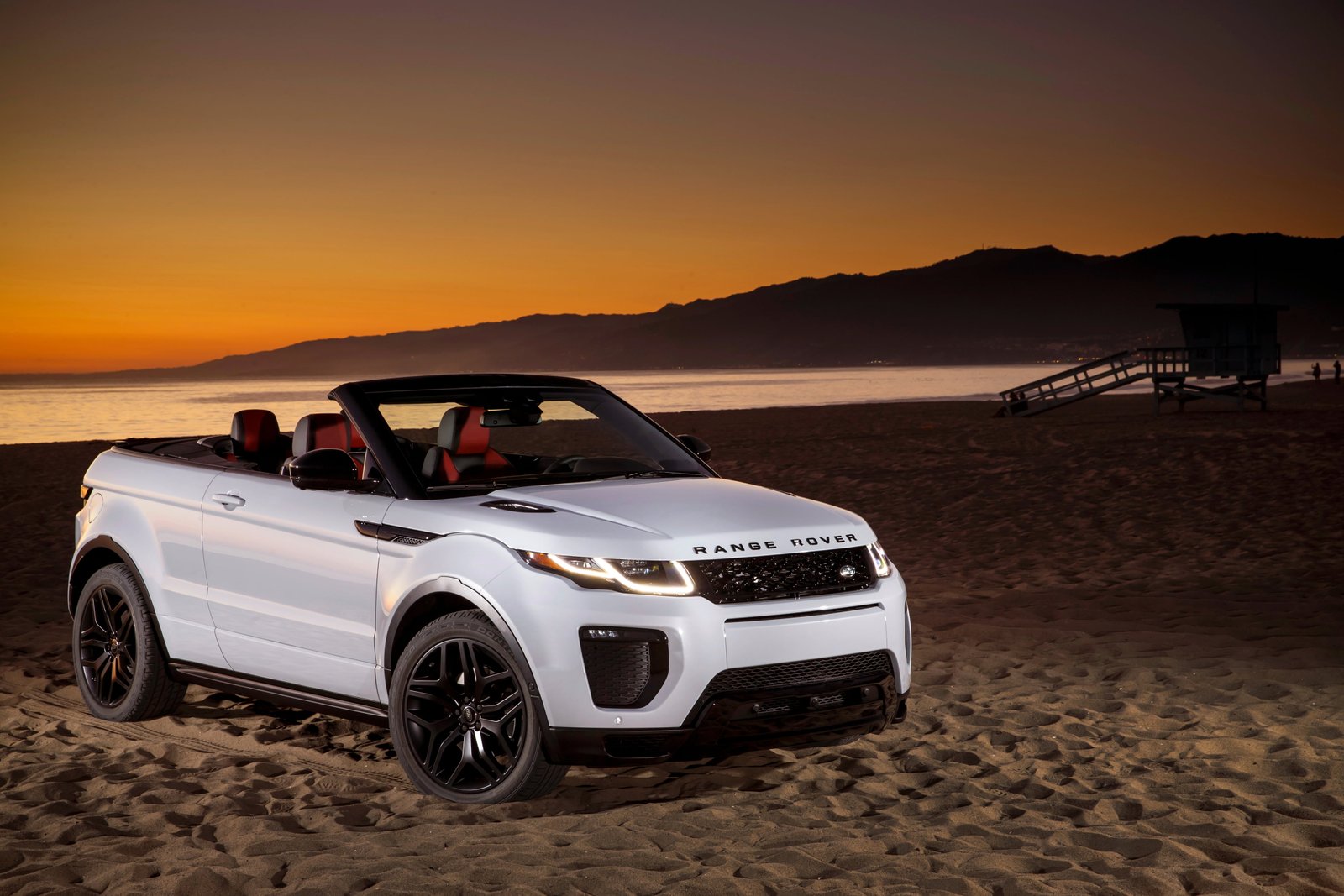 sand beach Land Rover Range convertible Evoque Ewok 2k 4k