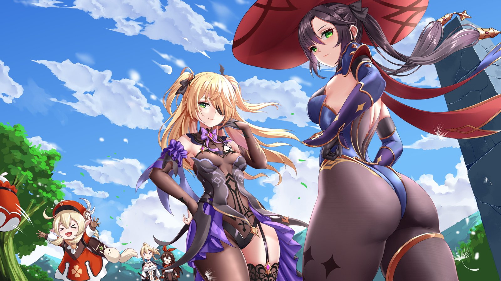anime girls Genshin Impact Mona Fischl 2k 4k