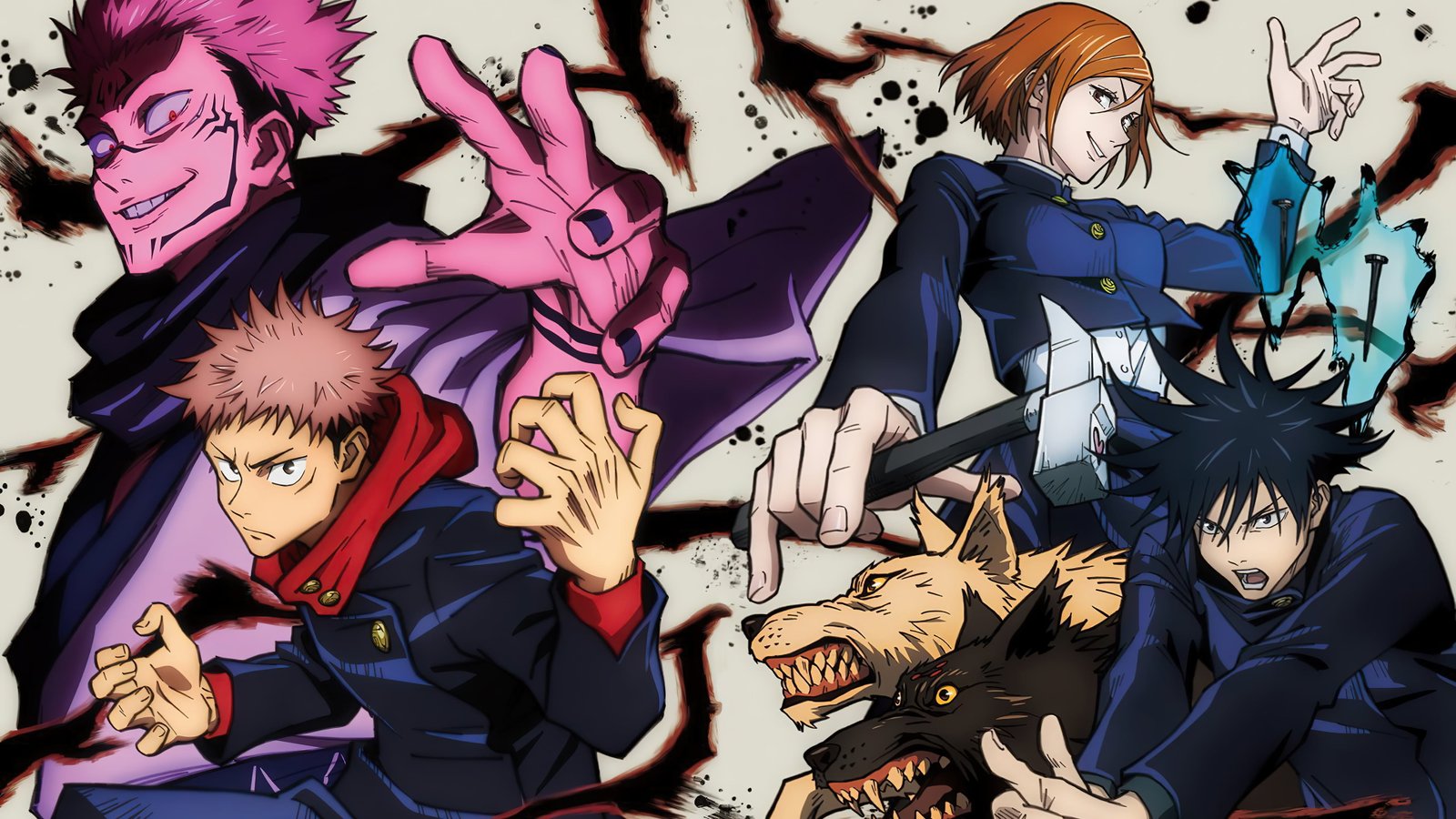 anime boys Jujutsu Kaisen Yuji Itadori Sakuna Megumi Fushiguro 2k 4k
