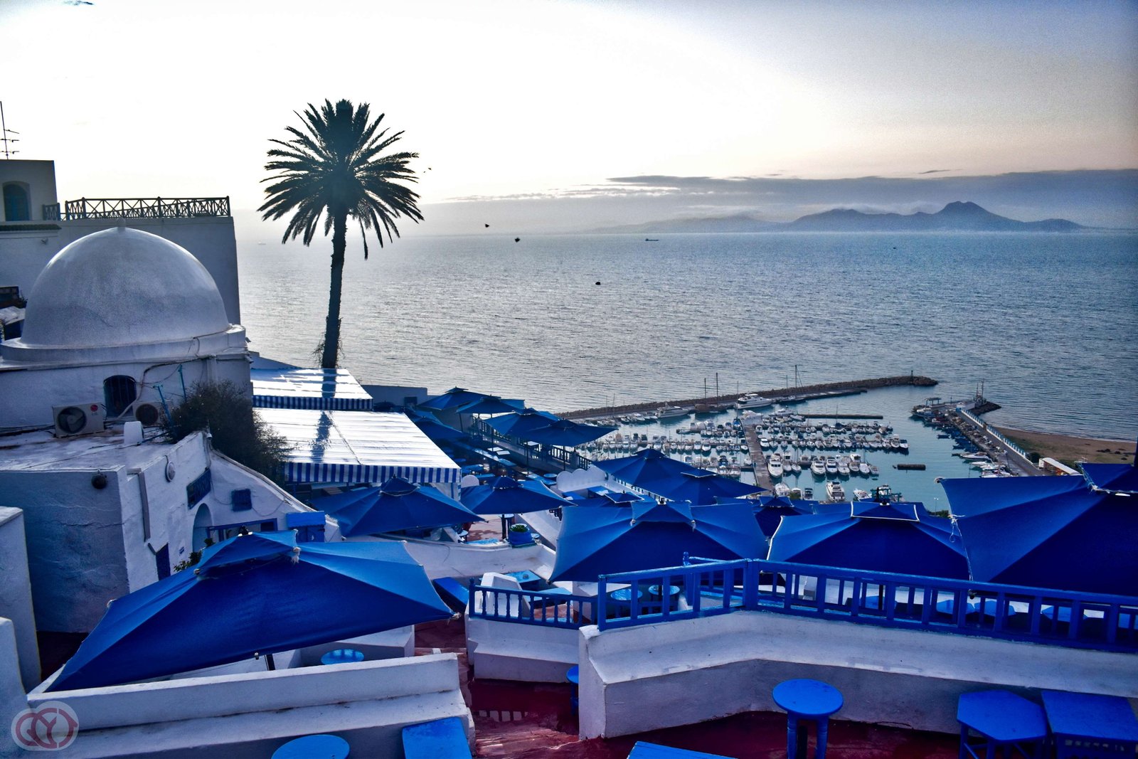blue sky sidi bou said tunisia water sea nature no people 2k 4k