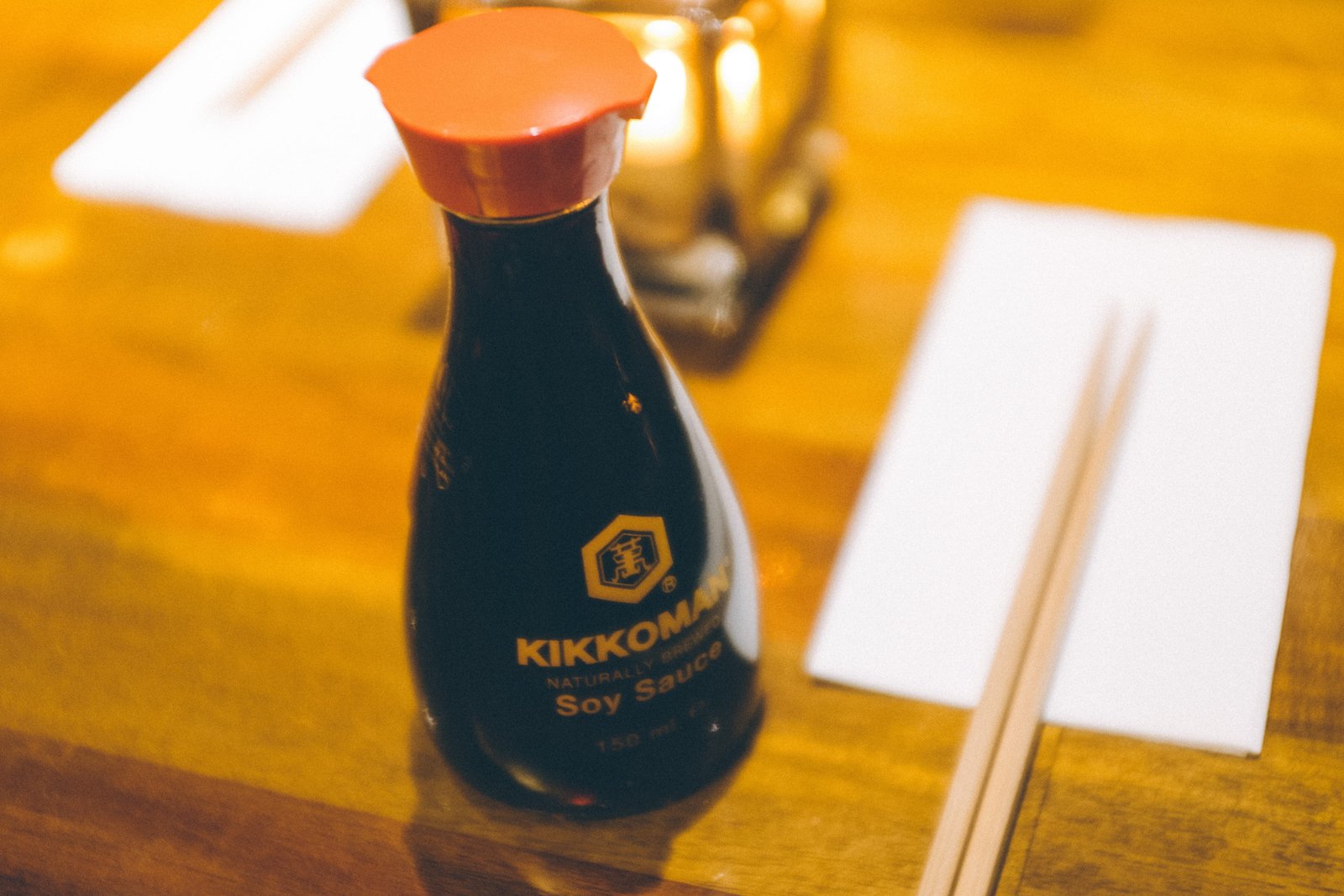 Chopsticks and soy sauce accessory asian backgrounds brown 2k 4k