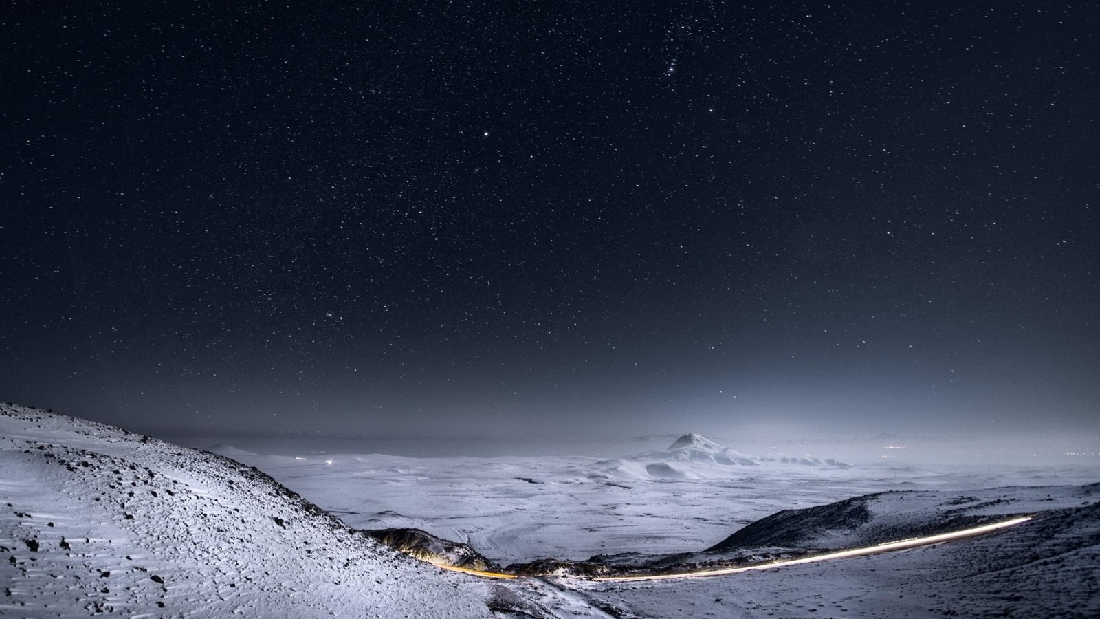 clear night sky starry stars snow landscape amazing 2k 4k