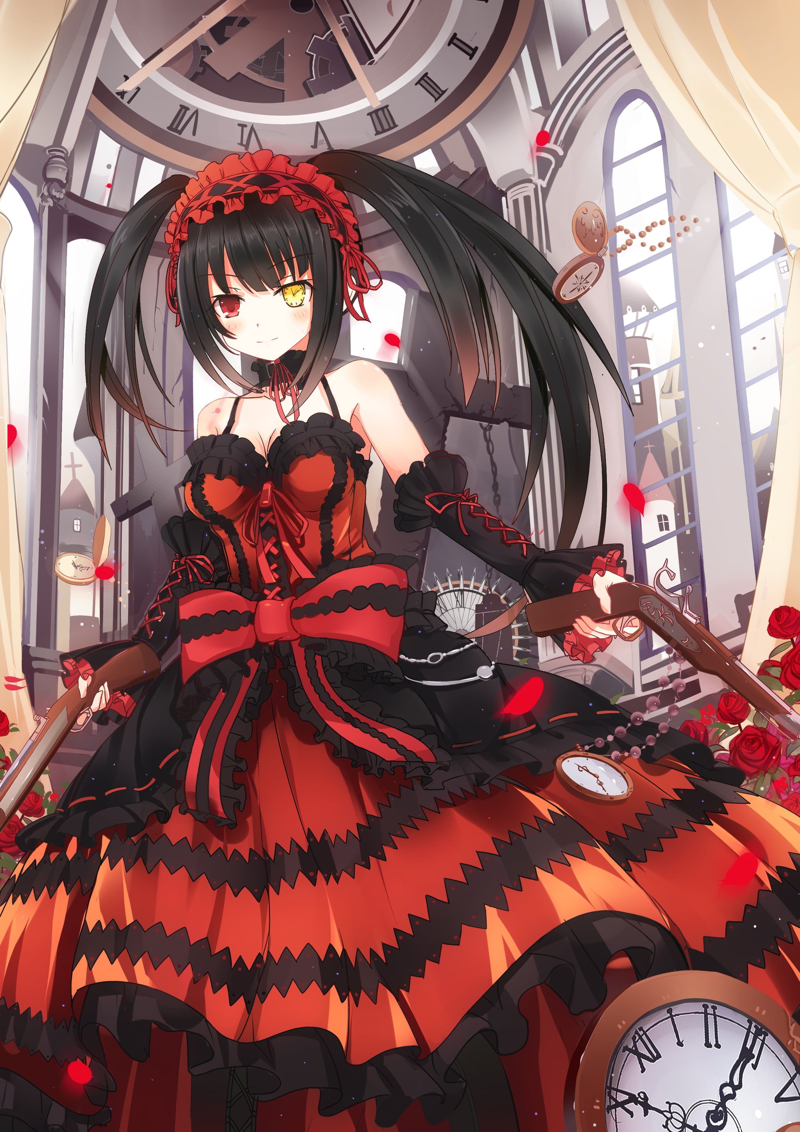 Date A Live Tokisaki Kurumi heterochromia anime girls one person 2k