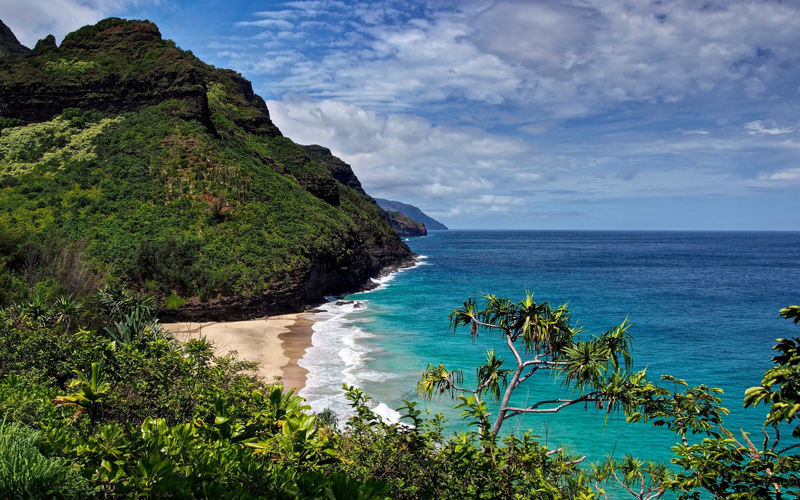 Hanakapiai Beach Na Pali Coast Kauai Hawaii Desktop Background 2k