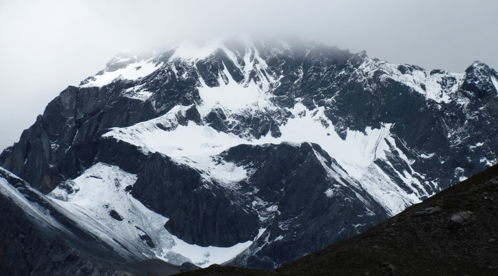Kailash Mansarovar OM black mountain covered with snow Nature 2k 4k