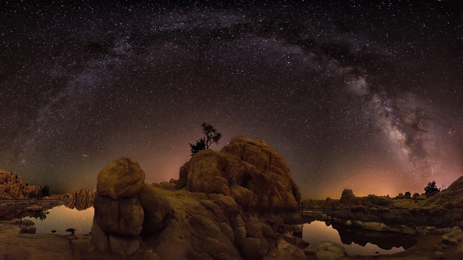 Milky Way Watson Lake In The Night Prescott Arizona Landscape Ultra Hd Wallpaper For Desktop Mobile Phones And Laptops 2k 4k