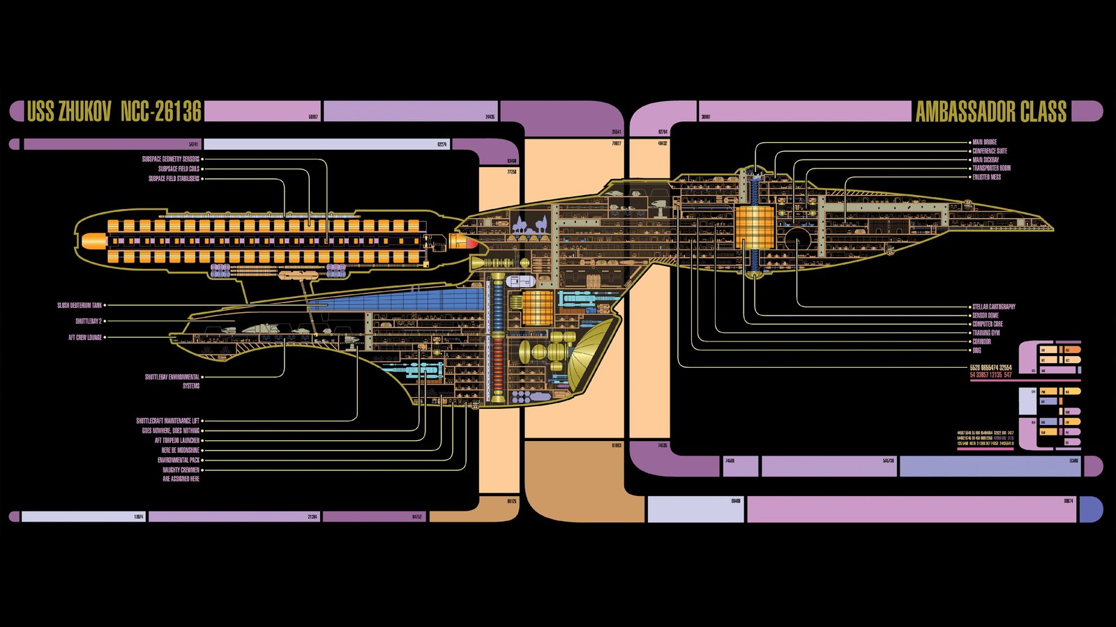 multicolored abstract painting Star Trek spaceship schematic 2k 4k 5k