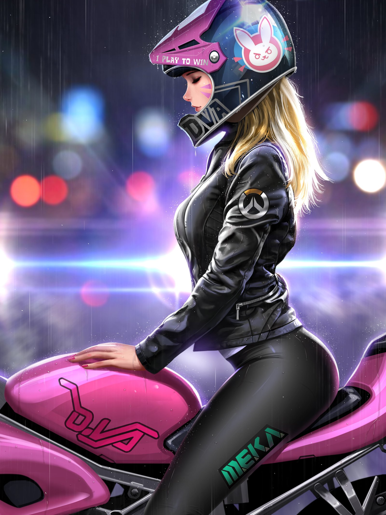 Overwatch D Va digital wallpaper Liang Xing 49 2k