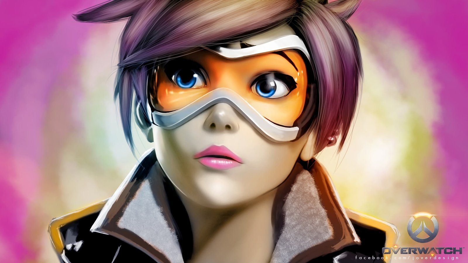 purple haired female anime tracer HD OVERWATCH 2k 4k 5k
