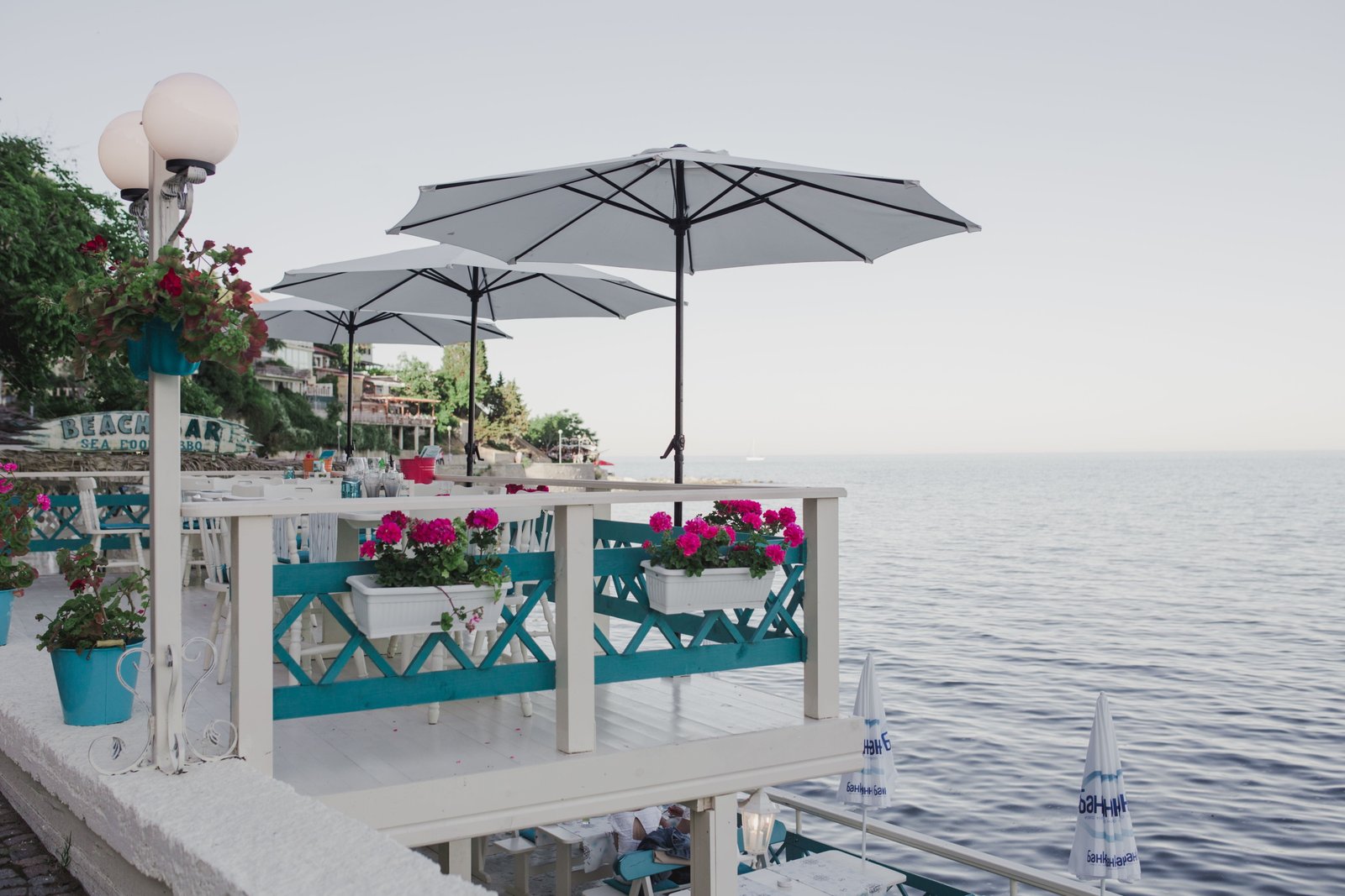 Restaurants in old town of Nessebar Bulgaria street Europe 2k 4k 5k