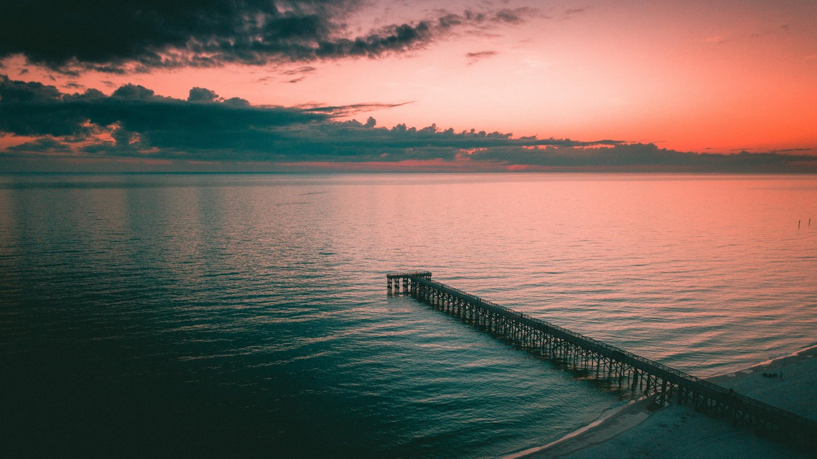 sunrise united states usa mexico beach pier morning reservoir 2k 4k