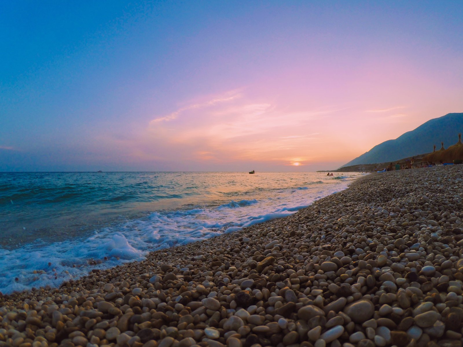 albania drymades beach ocean sea dhermi water sky land 2k 4k 5k
