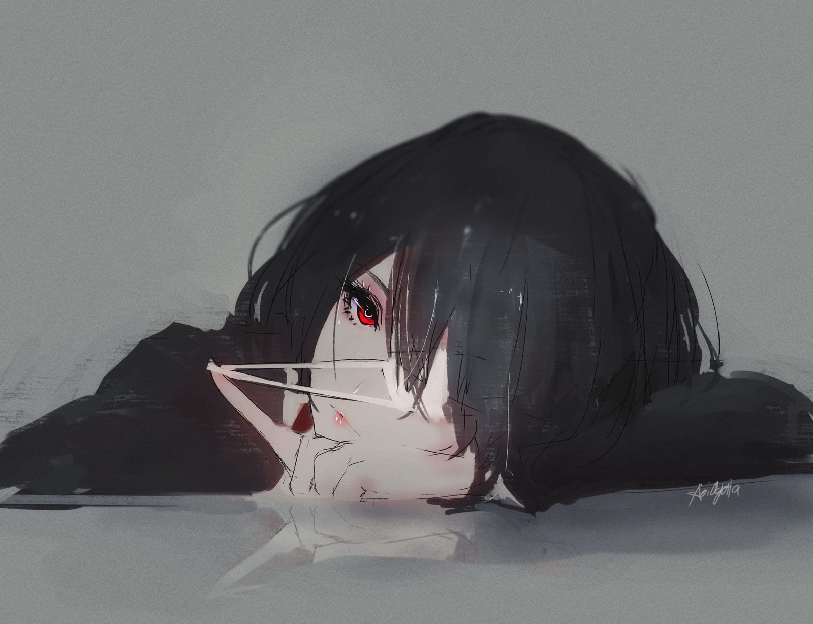 black haired female anime digital wallpaper Aoi Ogata Misaki Mei 2k 4k