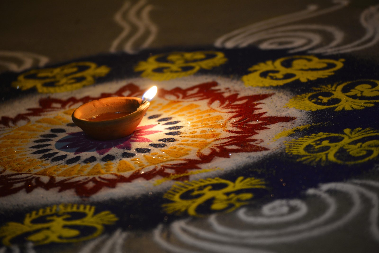 black white and red floral textile lights festivals diwali 2k 4k 5k