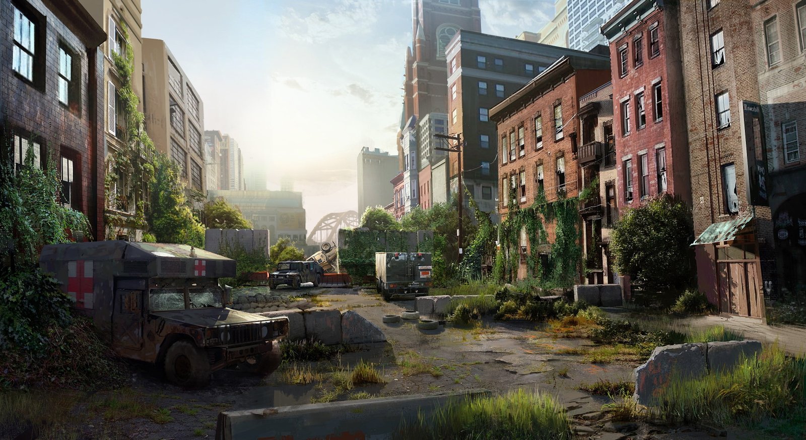brown medic car The Last of Us video games building exterior 2k