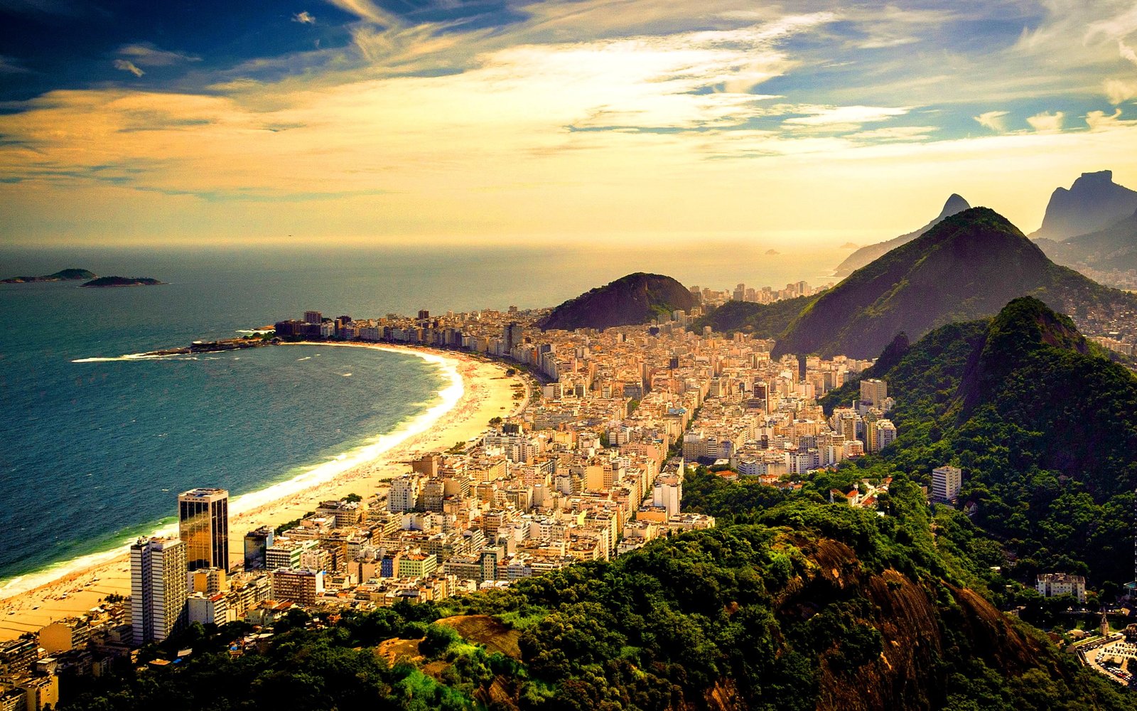 Copacabana Beach Rio De Janeiro Braz brown and white high rise buildings 2k