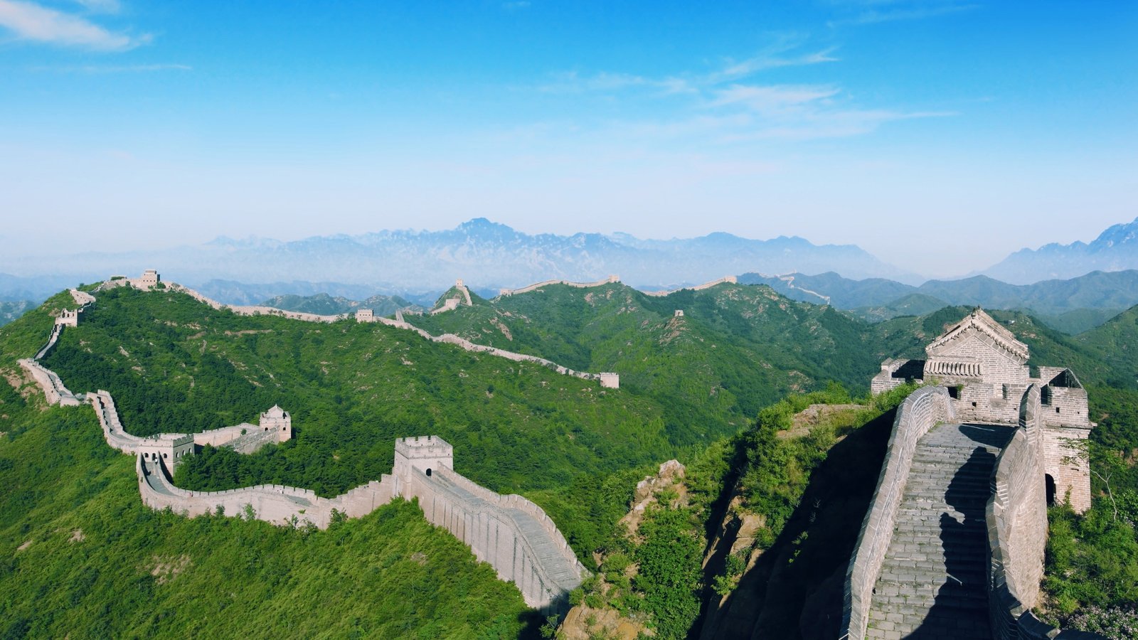 Great Wall of China nature landscape mist scenics 2k 4k