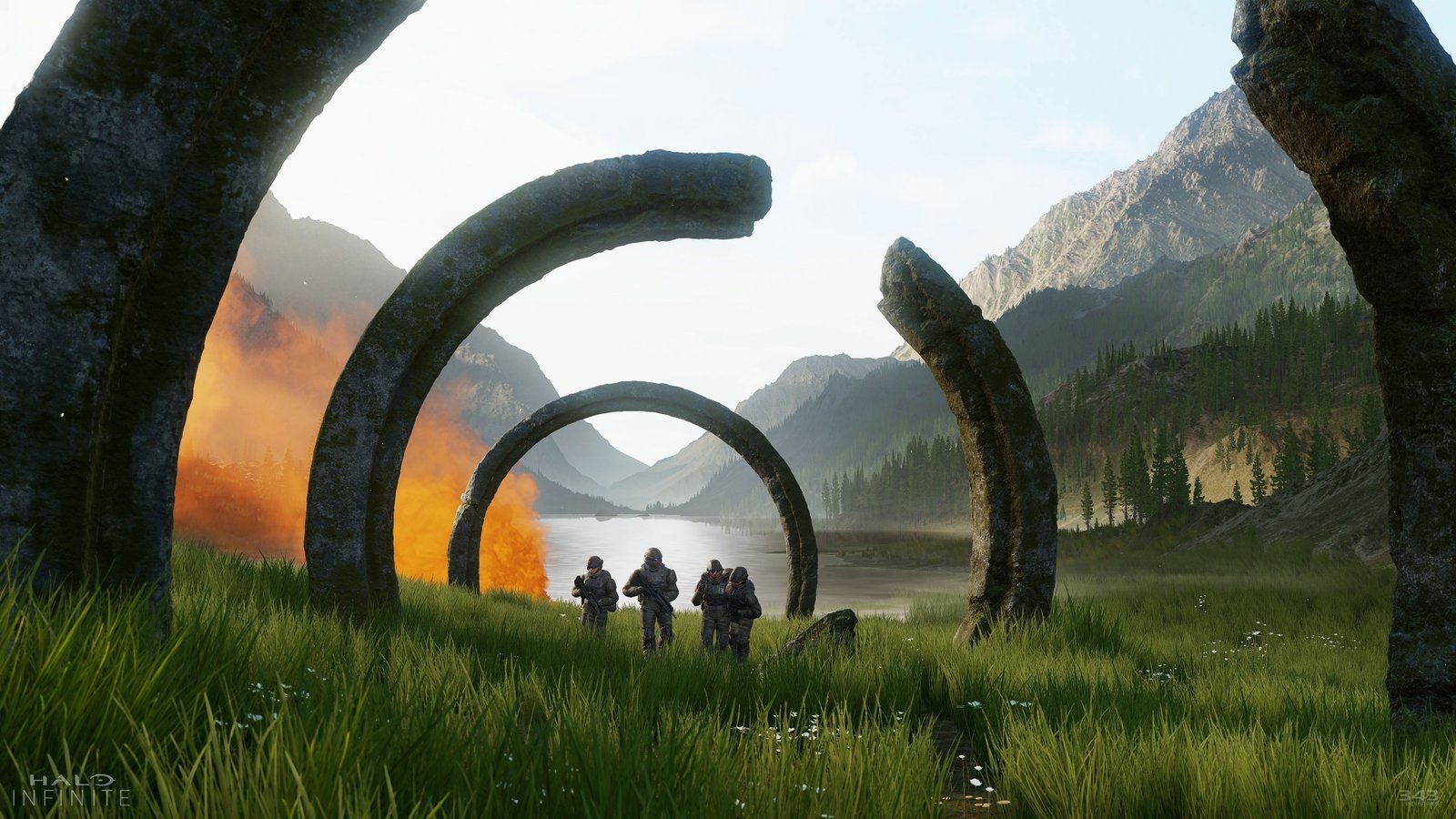 green grass Halo video games Infinite Xbox One 2k 4k