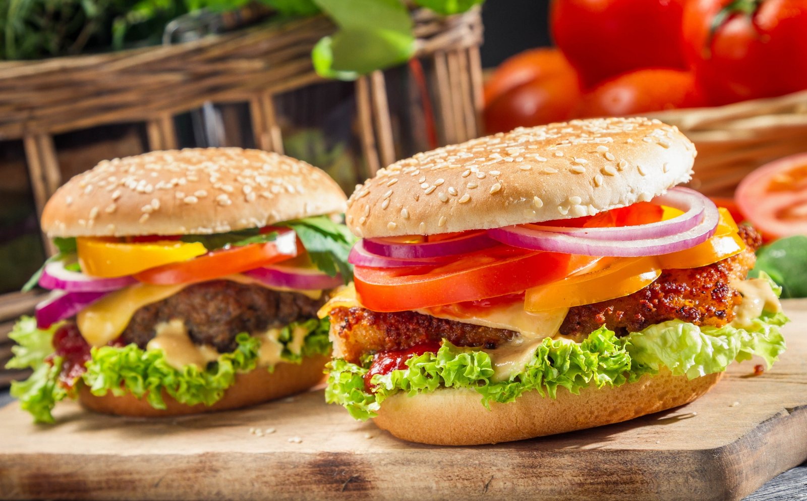 hamburger Vegetables HD food 2k 4k