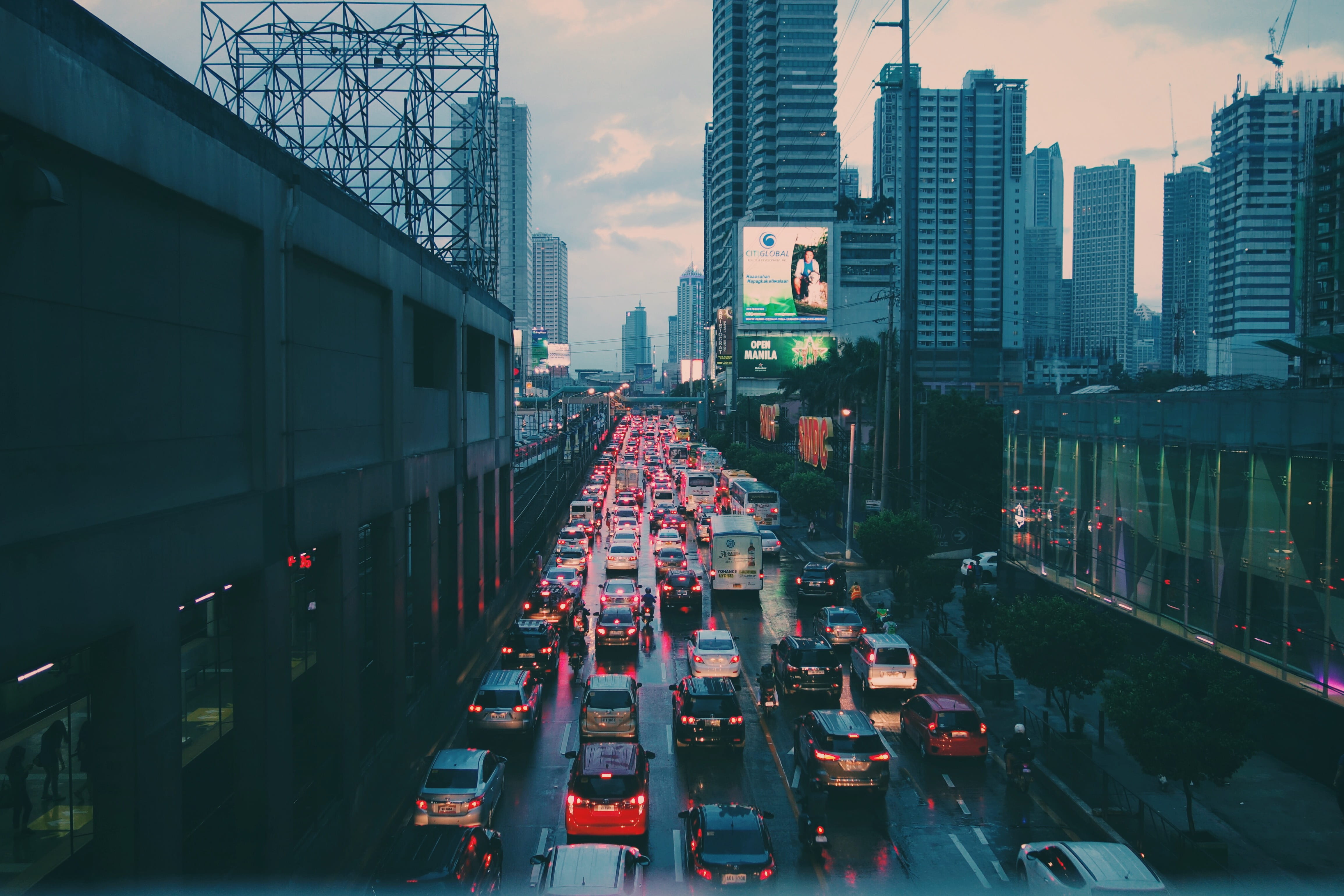 philippines metro manila traffic cars vehicles road city 2k 4k 5k